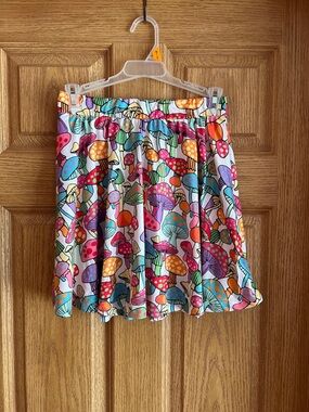 Ginger G Multicolor Mushroom Print Circle Skirt